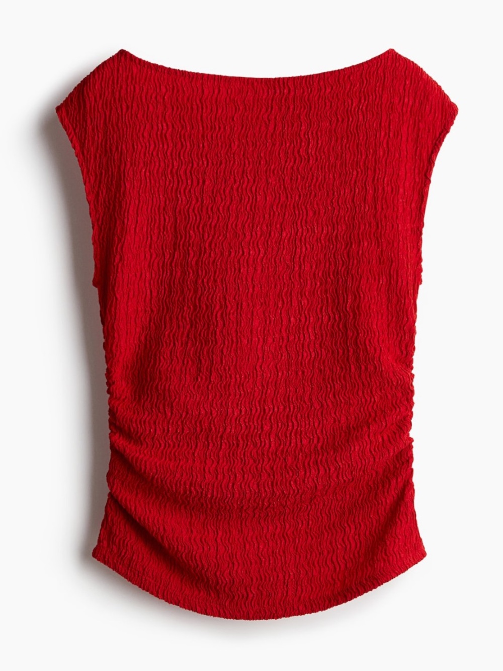 H&M Red Textured Jersey Cap-Sleeve Women's Top, Sz XXL, NWT